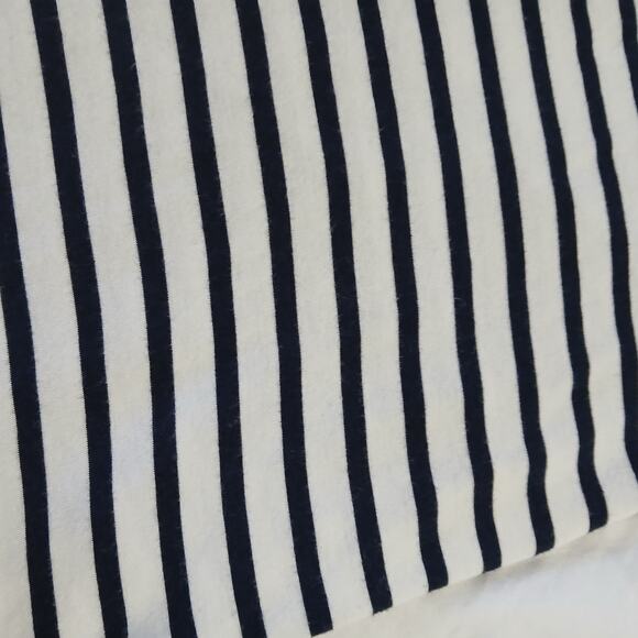 Green Envelope Black/white striped tee with double ruffled cap sleeves M - Picture 6 of 8